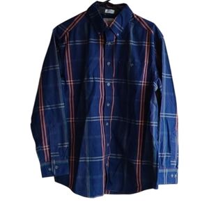 Men's Blue Plaid Casual Button Down Shirt
